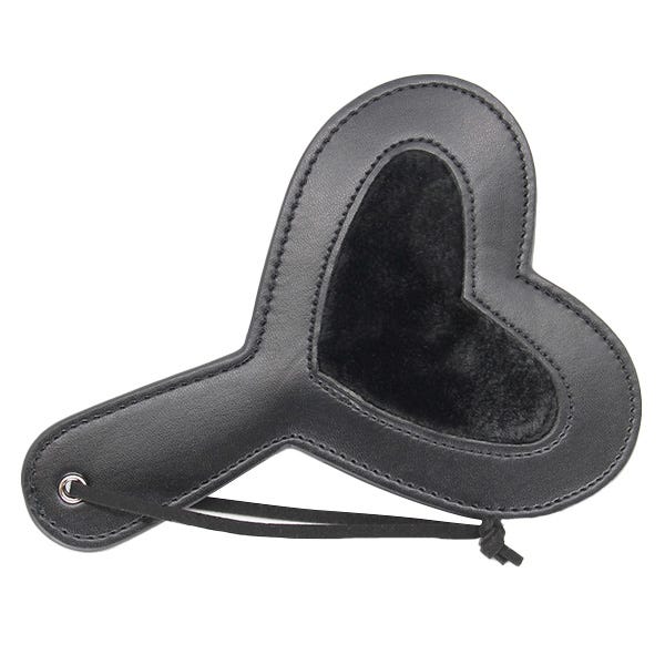 Love In Leather Faux Fur Heart Paddle