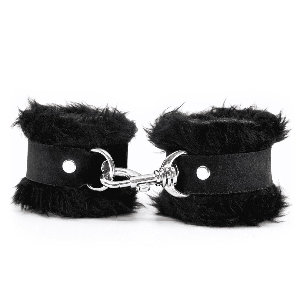 Love in Leather Soft Fluffy Fleece Cuffs