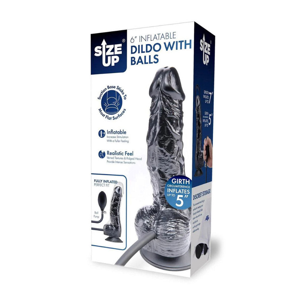 Size Up 6 Inch Inflatable Dildo with Balls
