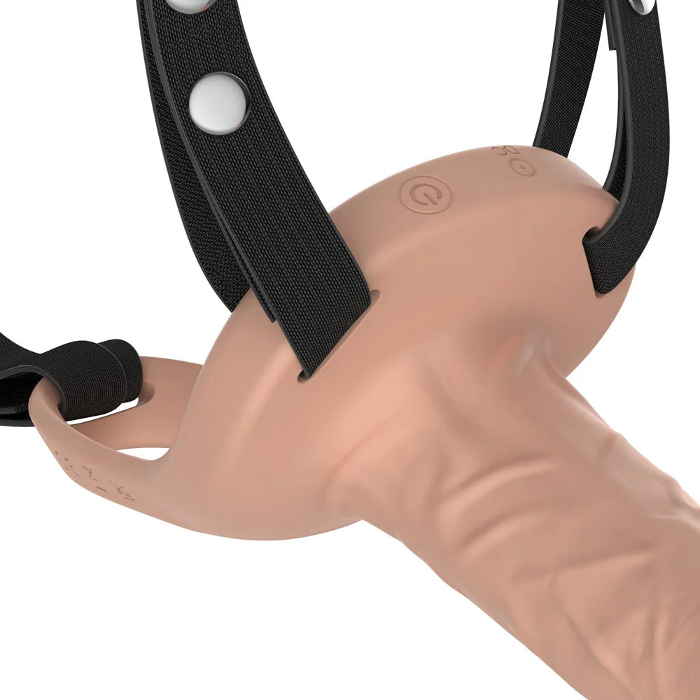 Passion Play Vibrating Realistic Hollow Strap-on