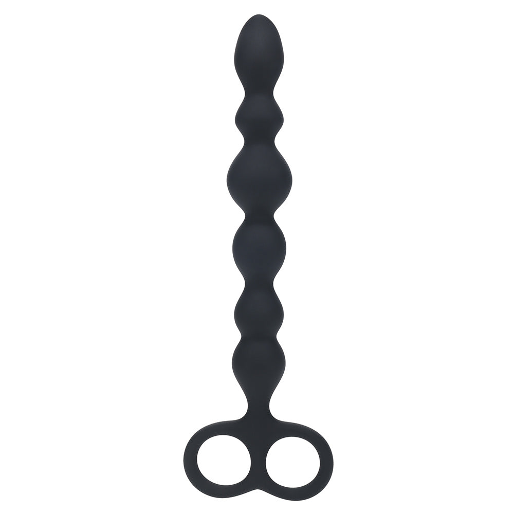 Shots LEVELZ Beaded Silicone Anal Probe with Double Loop Handle