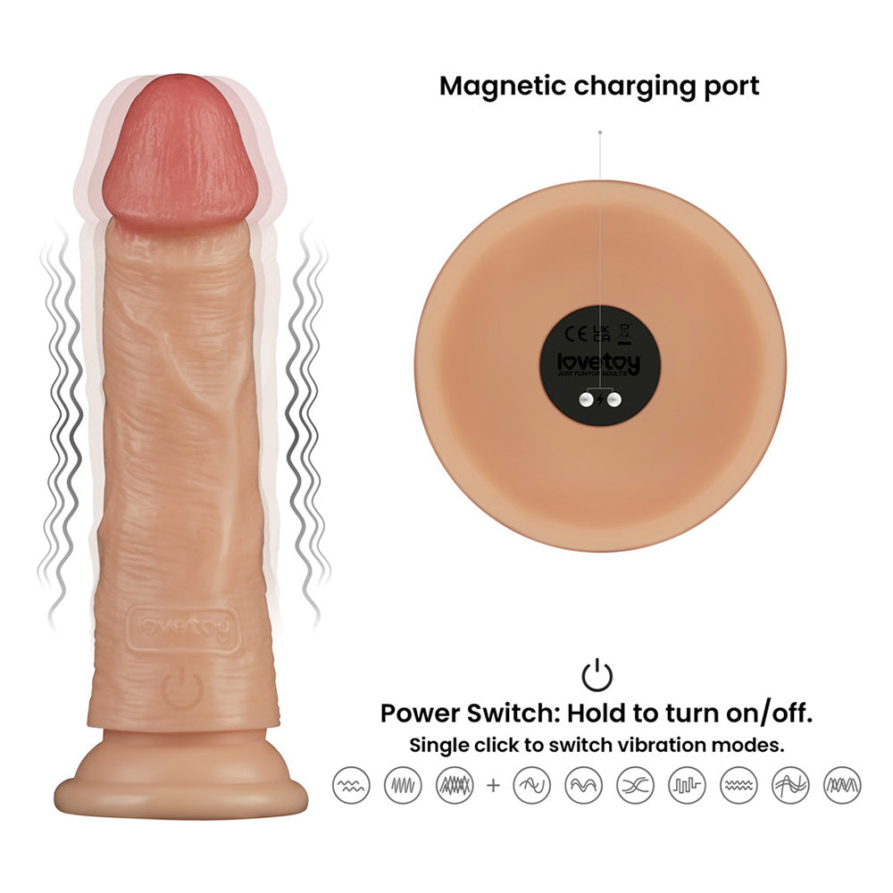 Lovetoy 7 Inch Power Basics Vibrating Dildo