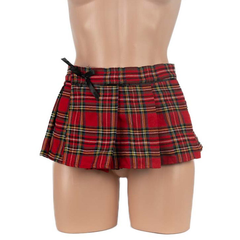 Poison Rose Tartan School Girl Mini-Skirt