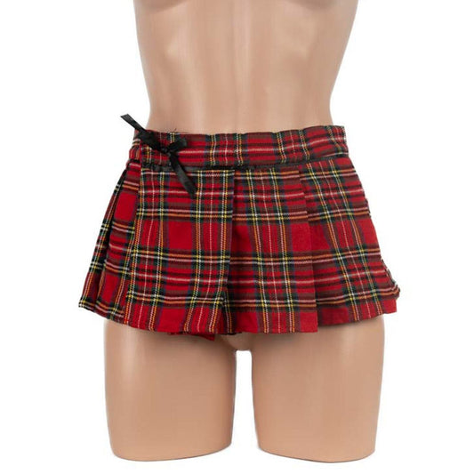Poison Rose Tartan School Girl Mini-Skirt