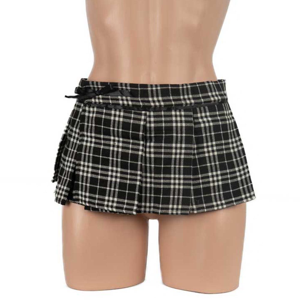 Poison Rose Tartan School Girl Mini-Skirt