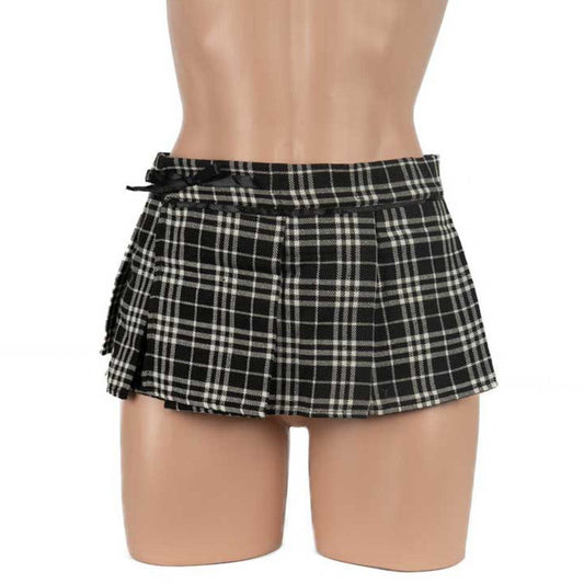 Poison Rose Tartan School Girl Mini-Skirt
