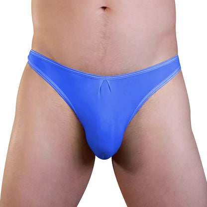 Love in Leather Mens Lycra Thong  - Blue Small/Medium