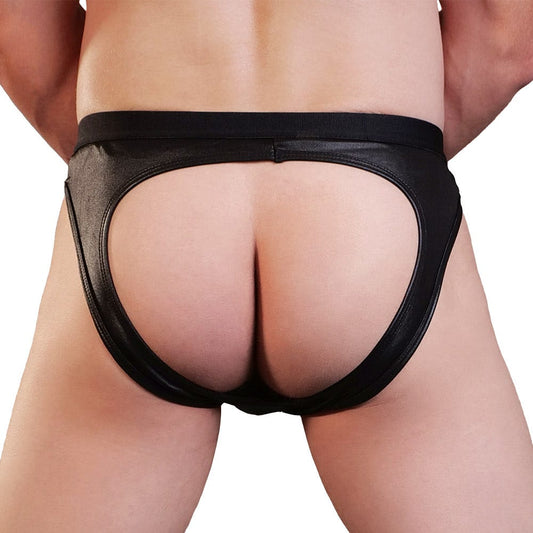 Love in Leather Wet Look 2 Ring Jock Strap