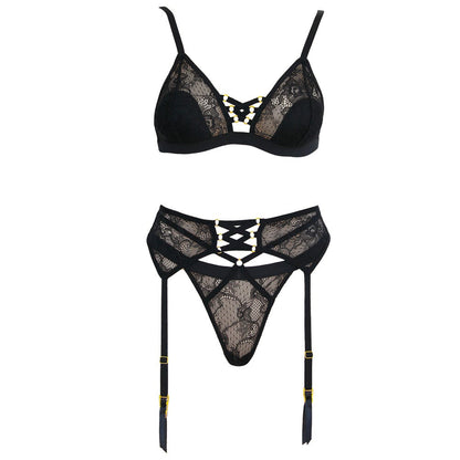 Love in Leather Muse Triangle Bralette 3 Piece Set