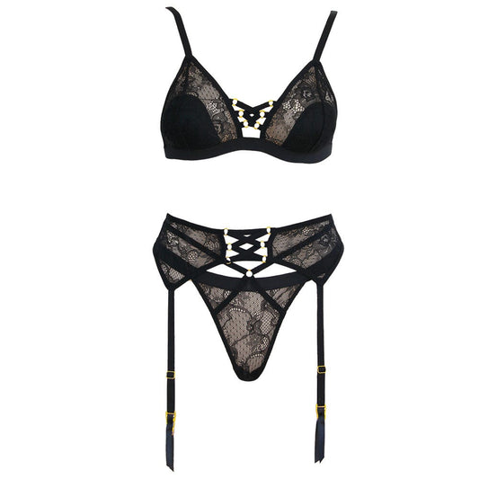 Love in Leather Muse Triangle Bralette 3 Piece Set
