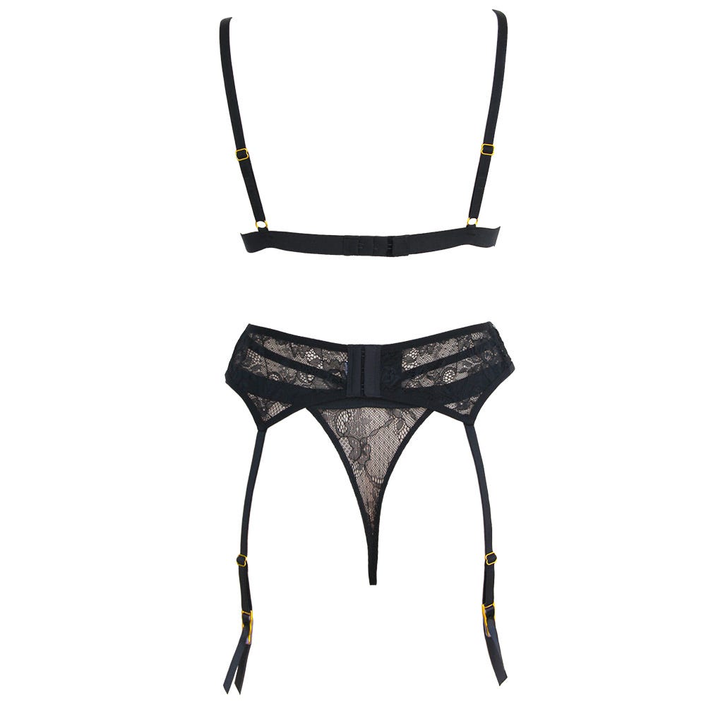 Love in Leather Muse Triangle Bralette 3 Piece Set