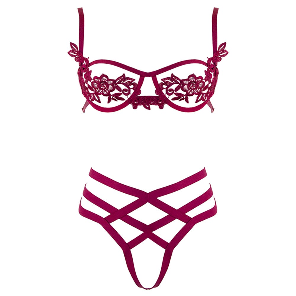 Love in Leather Floral Cut Out 2 Piece Set