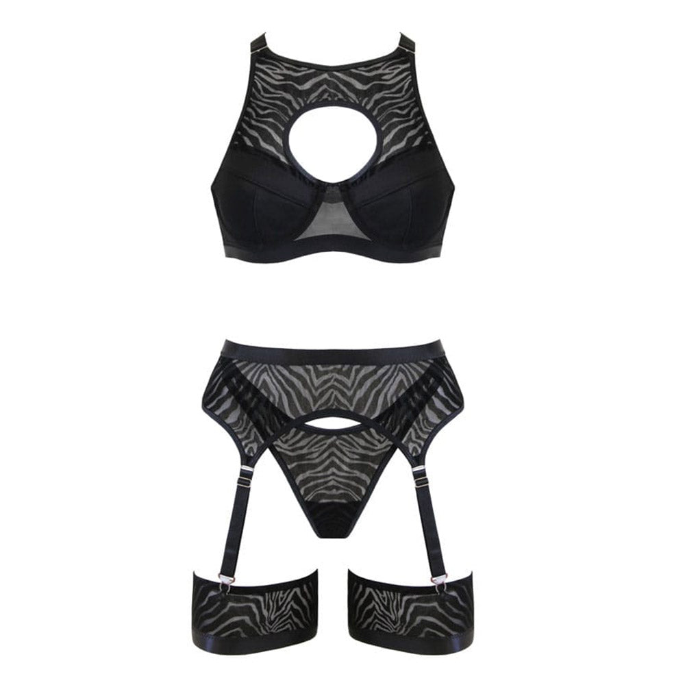 Love in Leather Muse Zebra Mesh 5 Piece Set
