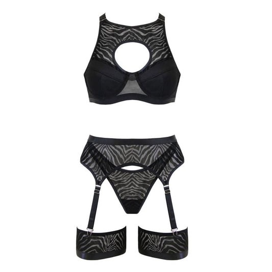Love in Leather Muse Zebra Mesh 5 Piece Set