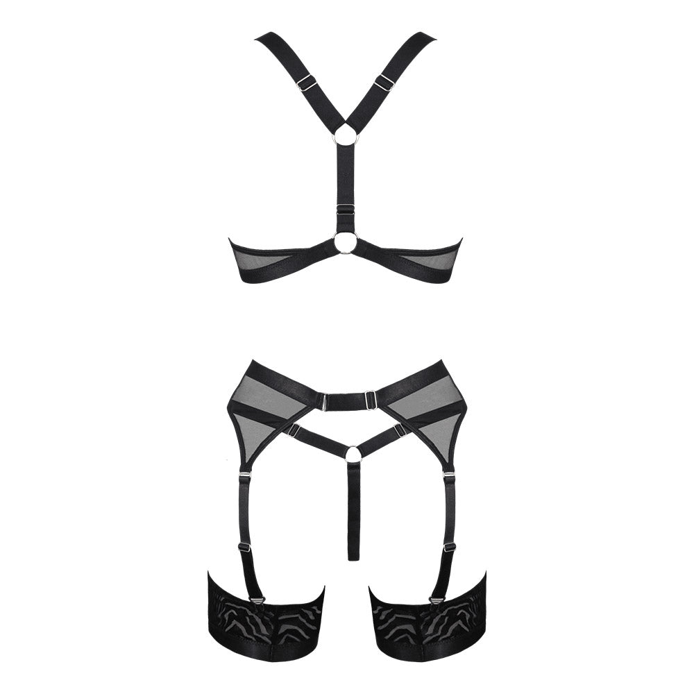 Love in Leather Muse Zebra Mesh 5 Piece Set