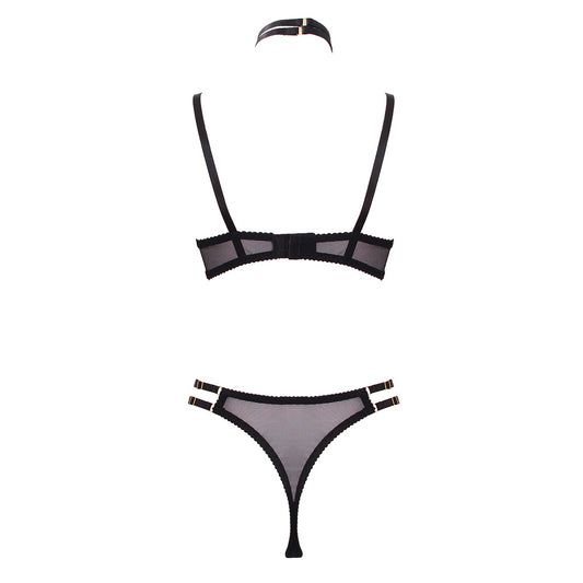 Love in Leather Muse Peek-a-boo 3 Piece Bra Set