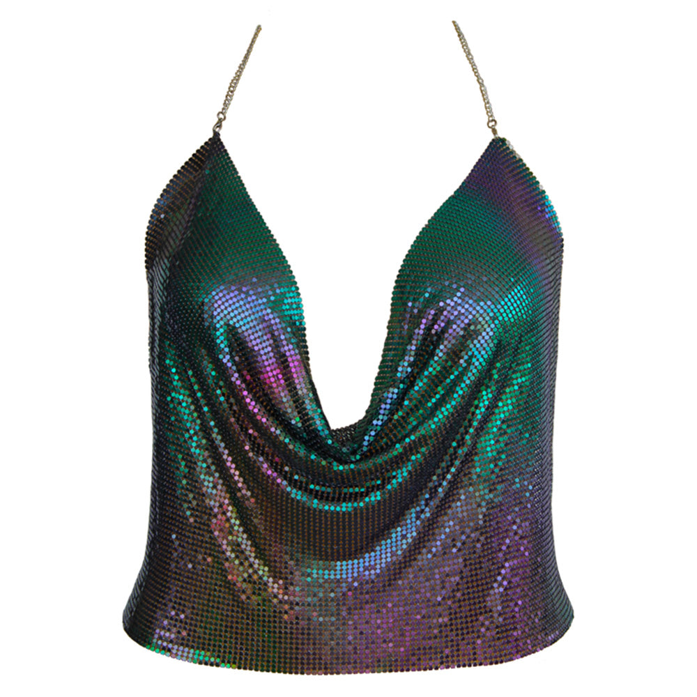 Love in Leather Must Purple Glomesh Top  - One Size