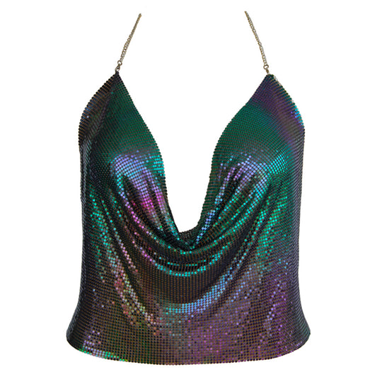 Love in Leather Must Purple Glomesh Top  - One Size