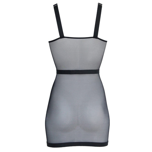 Love in Leather Muse Mesh Suspender Dress