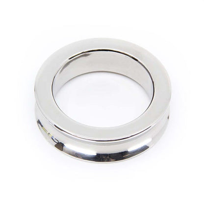 Love In Leather 55mm Stainless Steel Concave Cock Ring