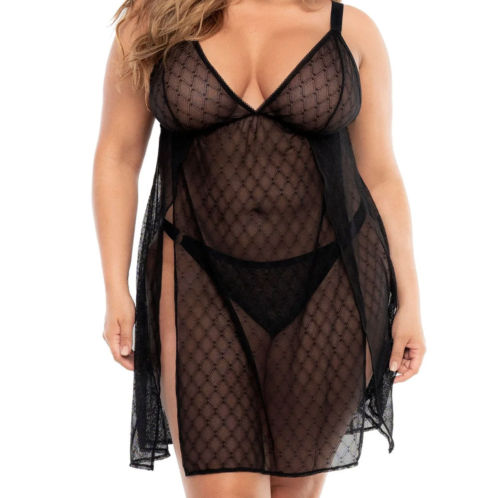 Mapale Geometric Mesh Babydoll
