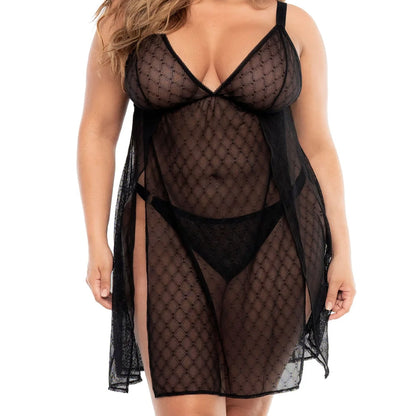 Mapale Geometric Mesh Babydoll