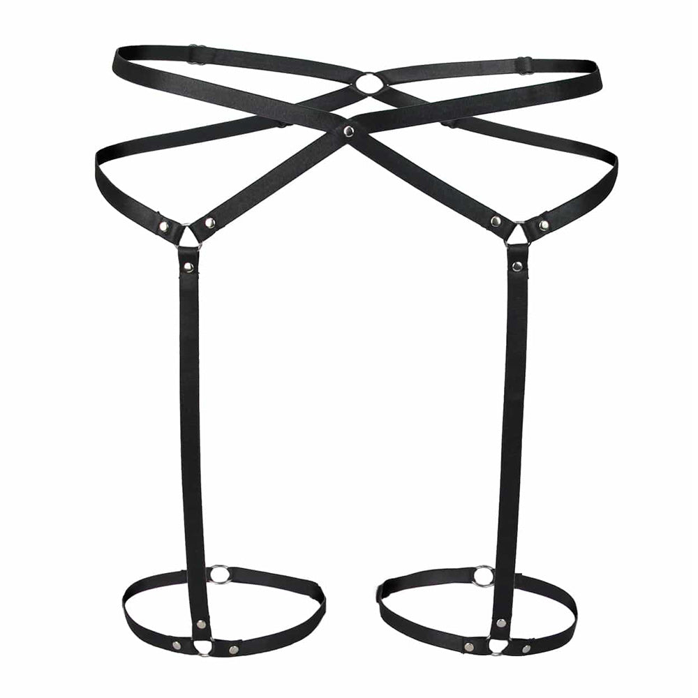 Love in Leather Intricate Elastic Leg Harness