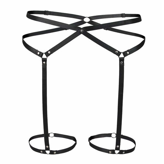 Love in Leather Intricate Elastic Leg Harness