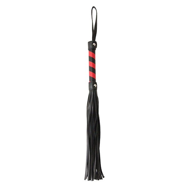 Love In Leather Candy-Striped Faux Leather Flogger