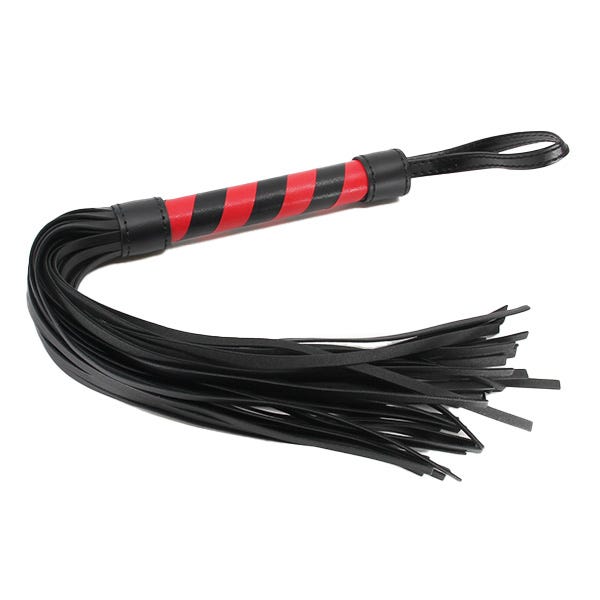 Love In Leather Candy-Striped Faux Leather Flogger