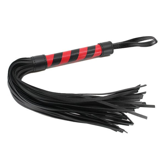 Love In Leather Candy-Striped Faux Leather Flogger