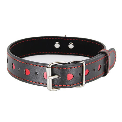 Love In Leather Faux-Leather Heart Collar