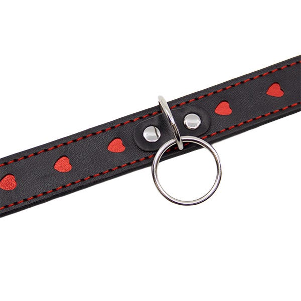 Love In Leather Faux-Leather Heart Collar