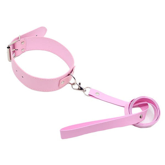 Love In Leather Faux Leather Unlined Collar and Lead