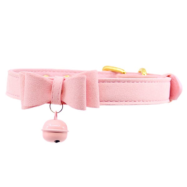 Love In Leather Bow Collar with Cat Bell