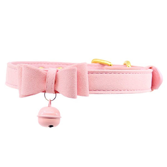 Love In Leather Bow Collar with Cat Bell