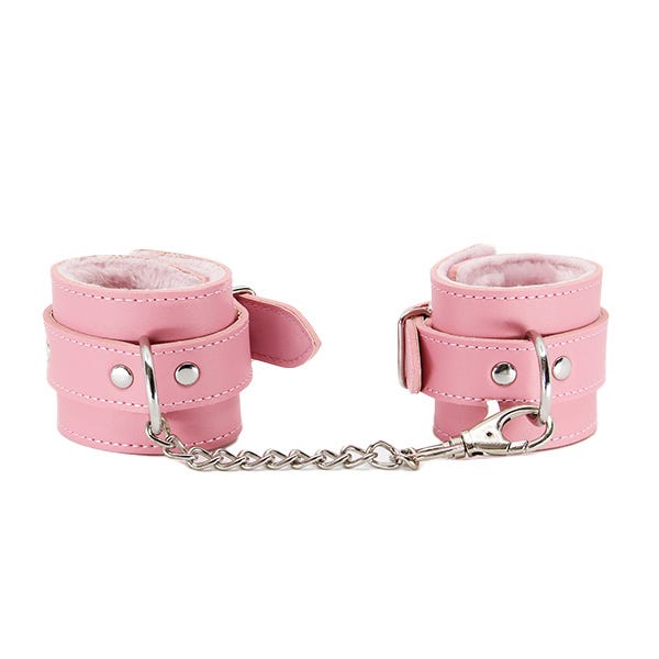 Love In Leather Leatherette Faux-Fur Lined Wrist Cuffs