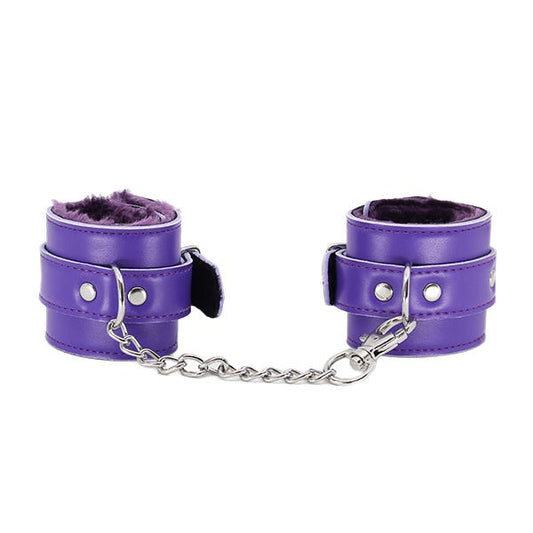 Love In Leather Leatherette Faux-Fur Lined Wrist Cuffs