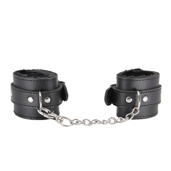 Love In Leather Leatherette Faux-Fur Lined Wrist Cuffs