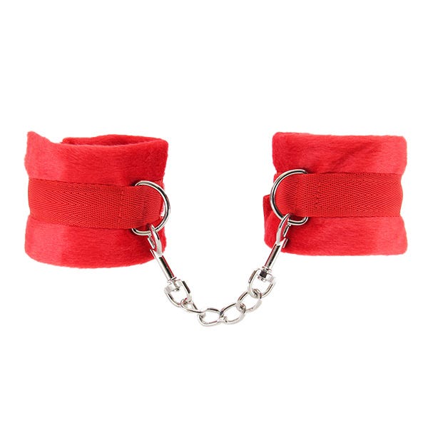 Love In Leather Plush Wrist Cuffs