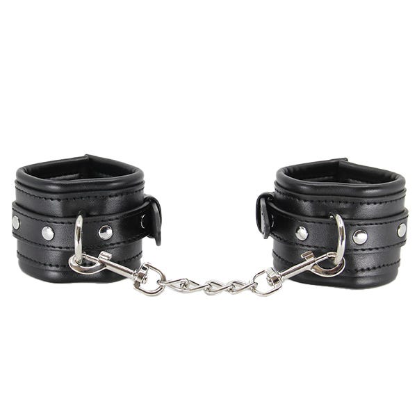 Love In Leather Faux-Leather Cuffs with Diamantes
