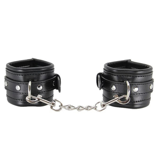 Love In Leather Faux-Leather Cuffs with Diamantes
