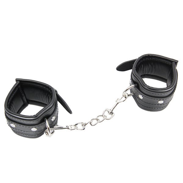 Love In Leather Faux-Leather Cuffs with Diamantes