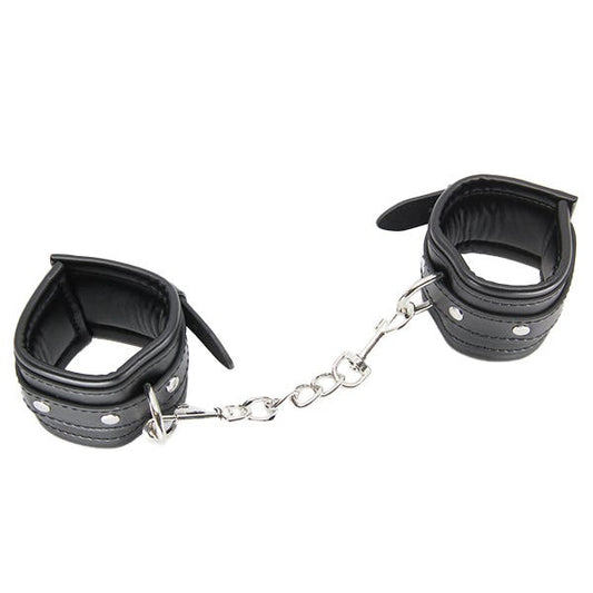 Love In Leather Faux-Leather Cuffs with Diamantes