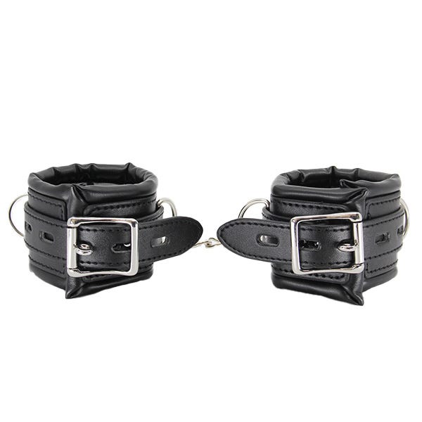 Love In Leather Faux Leather Padded Cuffs with Lock