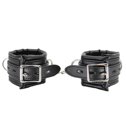 Love In Leather Faux Leather Padded Cuffs with Lock
