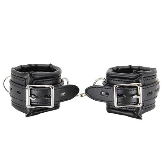 Love In Leather Faux Leather Padded Cuffs with Lock