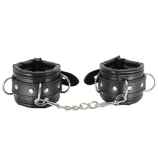 Love In Leather Faux Leather Padded Cuffs with Lock