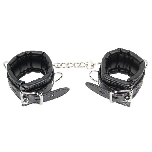 Love In Leather Faux Leather Padded Cuffs with Lock