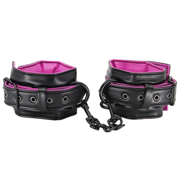 Love In Leather Hot Pink Padded Faux Leather Cuffs